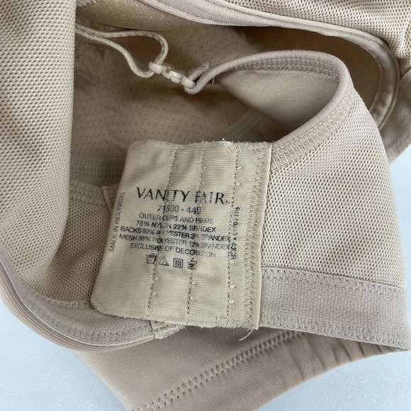Lot of 3 Vanity Fair Bras Women's Size 44D Beige White Wireless - Picture 4 of 10